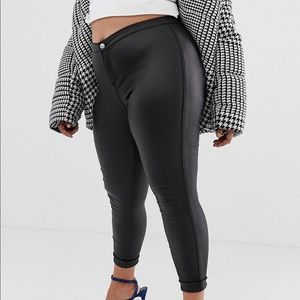 NWT River Island black faux leather skinny pant